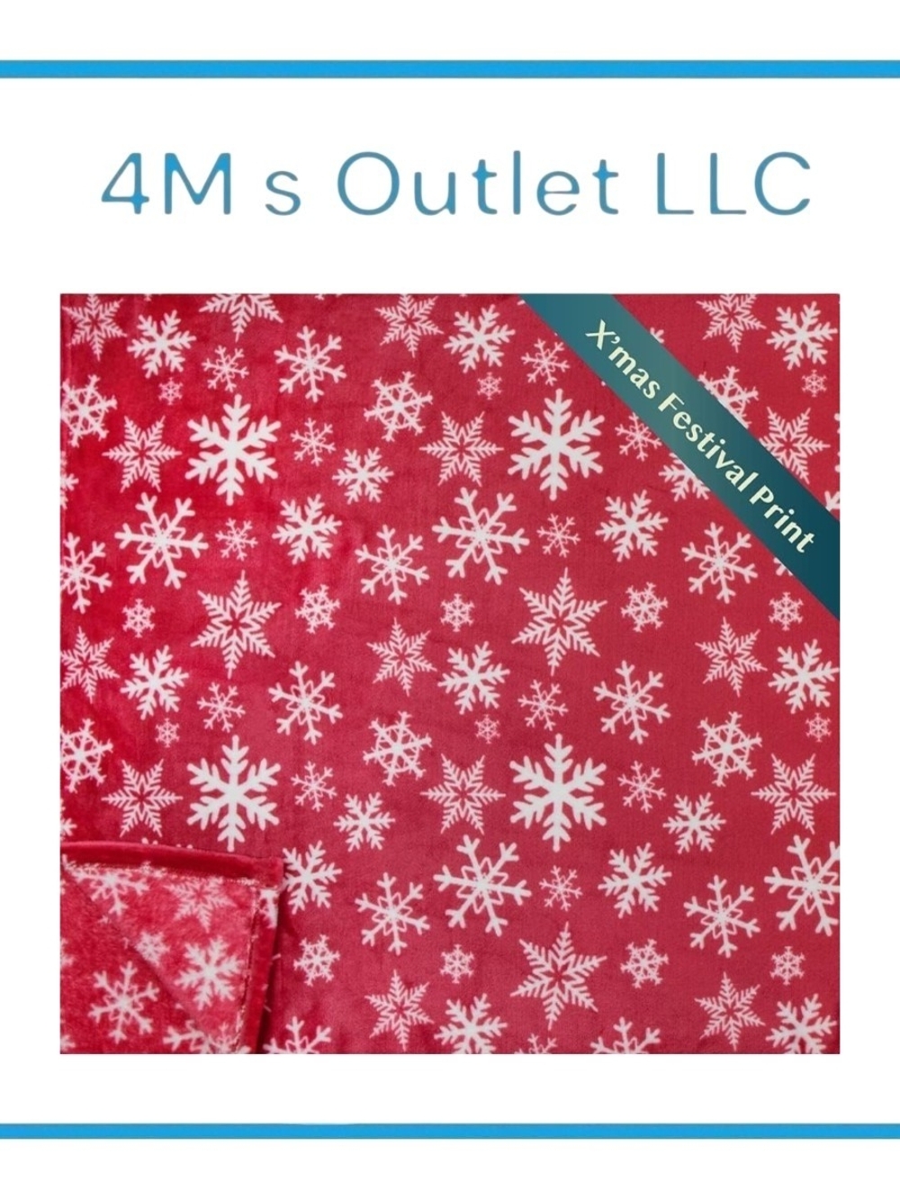 Festive Red Snowflake Holiday Throw Blanket